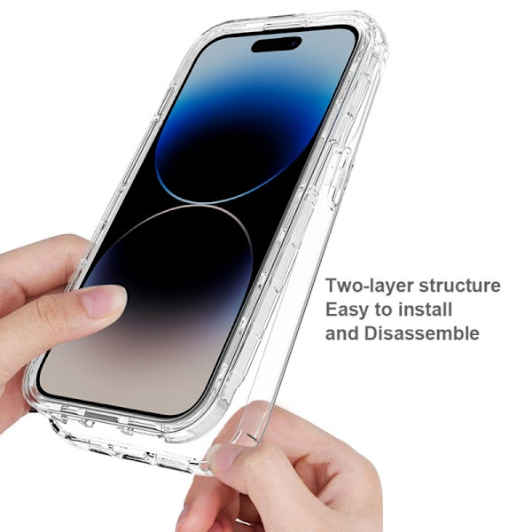 iPhone 15 Pro Max Heltäckande Premium 3D Skal 3in1 ThreeSixty Clear