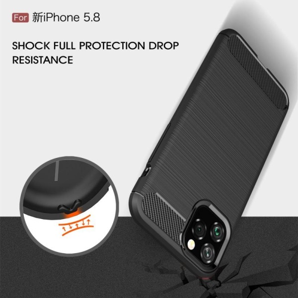 iPhone 11 Pro Max Iskunkestävä SlimCarbon-kuori Black