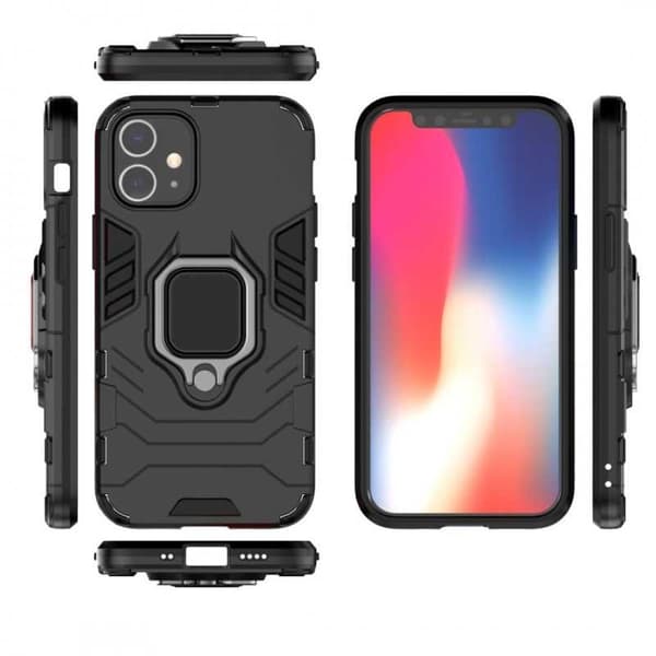 iPhone 12 Mini Stöttåligt Skal med Ringhållare ThinArmor Svart