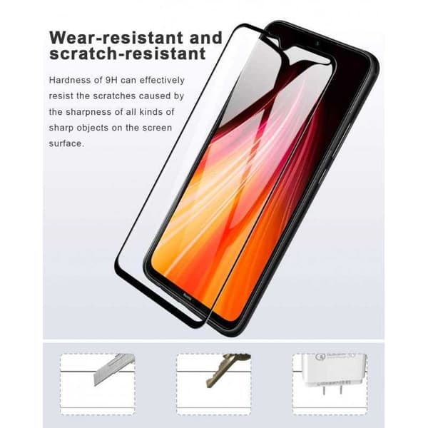 Xiaomi Redmi Note 8 Pro Härdat Glas 0.26mm 9H Fullframe Transparent
