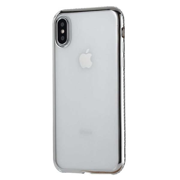 iPhone XS -iskuja vaimentava kumisuoja strassilla Guld
