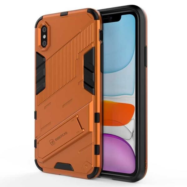 iPhone X / XS Iskunkestävä kotelo jalustalla ThinArmor V2 Orange