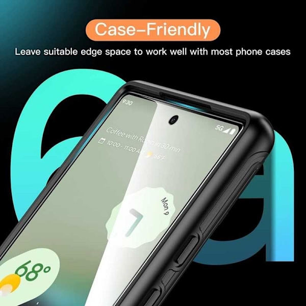 2-PAK Google Pixel 7A hærdet glas 0,26 mm 2,5D 9H Transparent