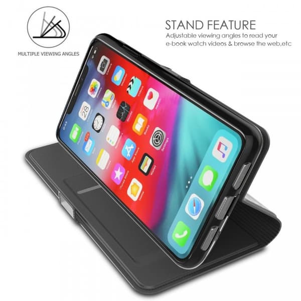iPhone 13 Pro Max Flip Case Skin Pro V2 korttilokerolla Black