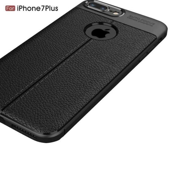 iPhone 8 Plus Stöttåligt & Stötdämpande Skal LeatherBack Svart