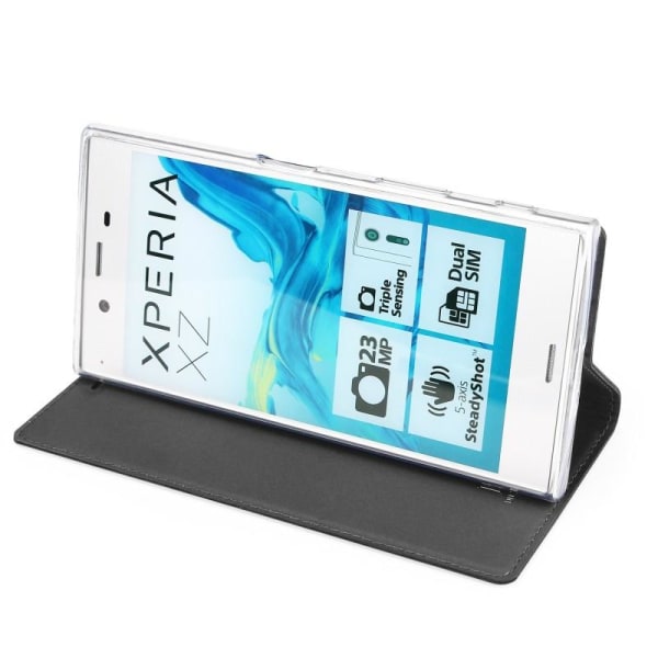 Xperia L1 Flip Case Skin Pro korttilokerolla Black