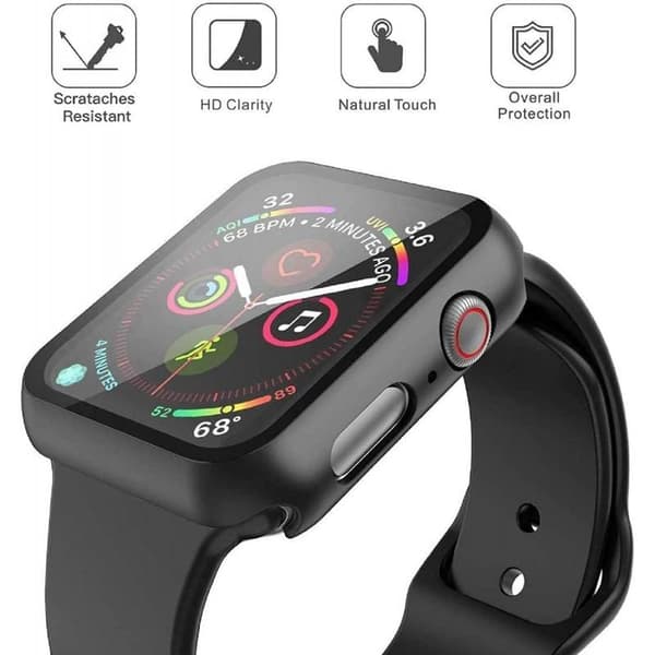 2-PACK Apple Watch 41mm Stötdämpande Skal 9H Härdat Glas 2in1 Transparent