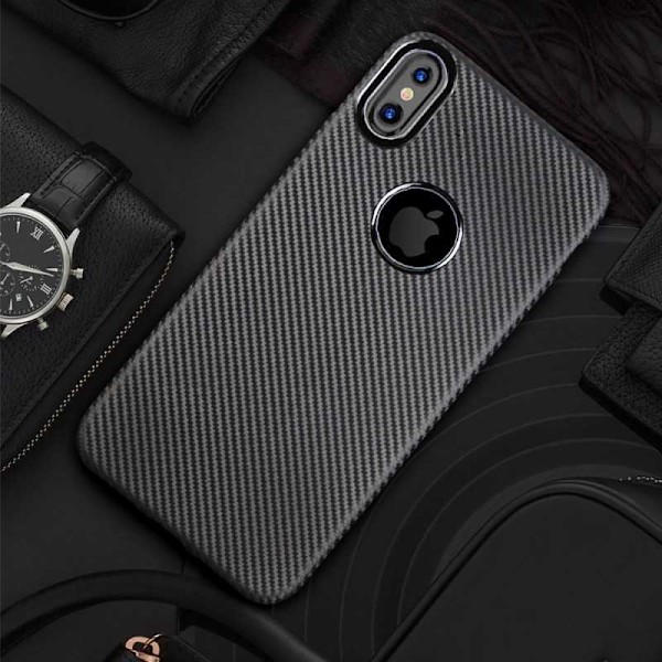 iPhone XS Max Iskunkestävä suojus FullCarbon V2 Svart