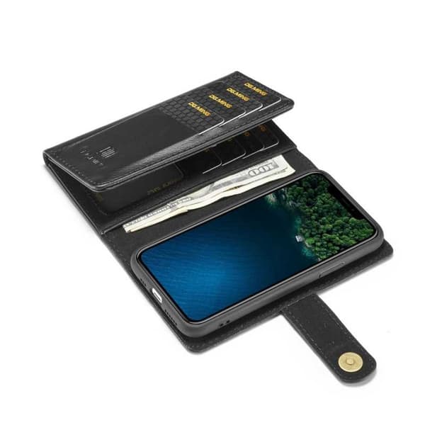 iPhone 11 Pro Max 14-taskuinen magneettinen mobiililompakko DG.Ming V2 Black