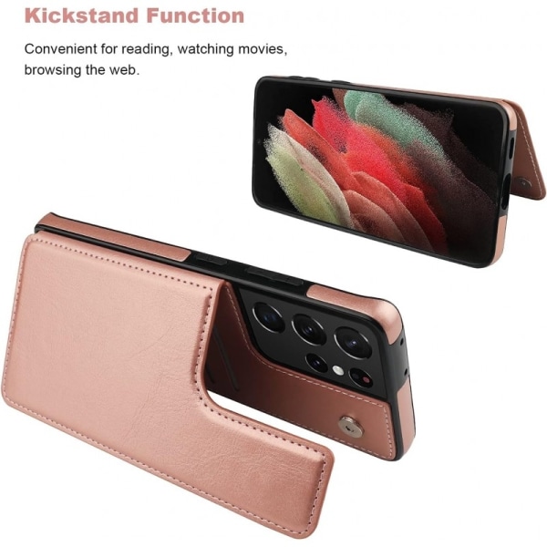Samsung S24 Ultra Stöttåligt Skal Korthållare 3-FACK Flippr - Ro