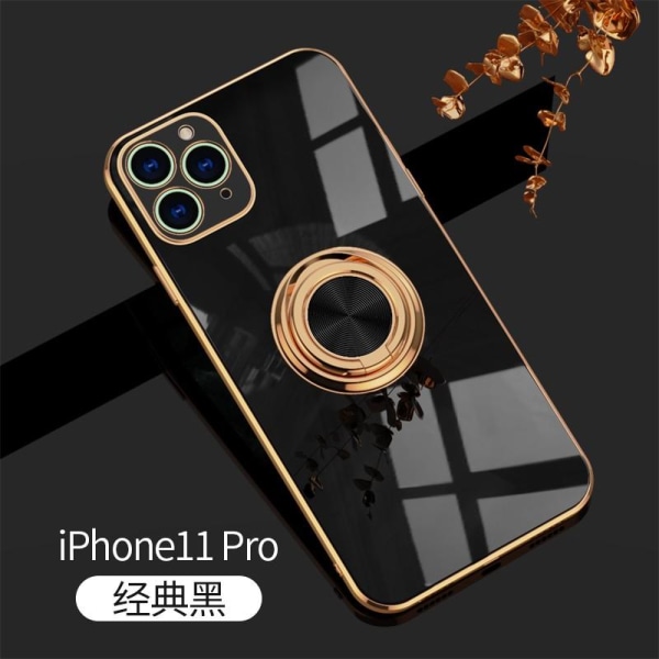 iPhone 11 Pro Elegant & Stöttåligt Skal med Ringhållare Flawless Svart