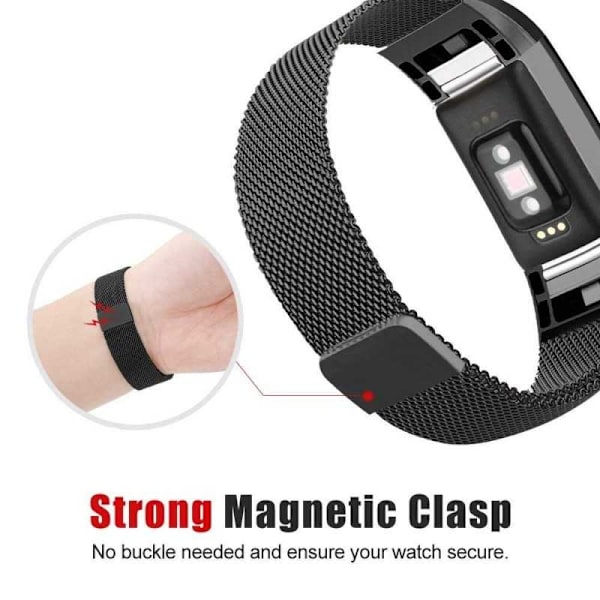 Fitbit Charge 2 -rannekoru Milanese Loop Black