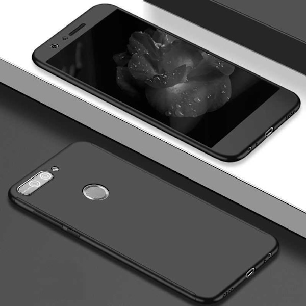 Huawei Y6 2018 360° 3in1 FullCover Skal + 0.26mm 9H Glas Svart