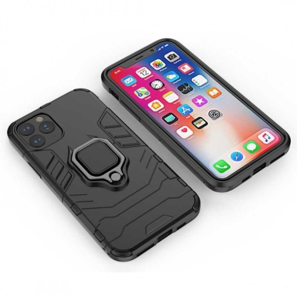 iPhone 11 Pro Max Iskunkestävä suojus rengaspidikkeellä ThinArmor Black