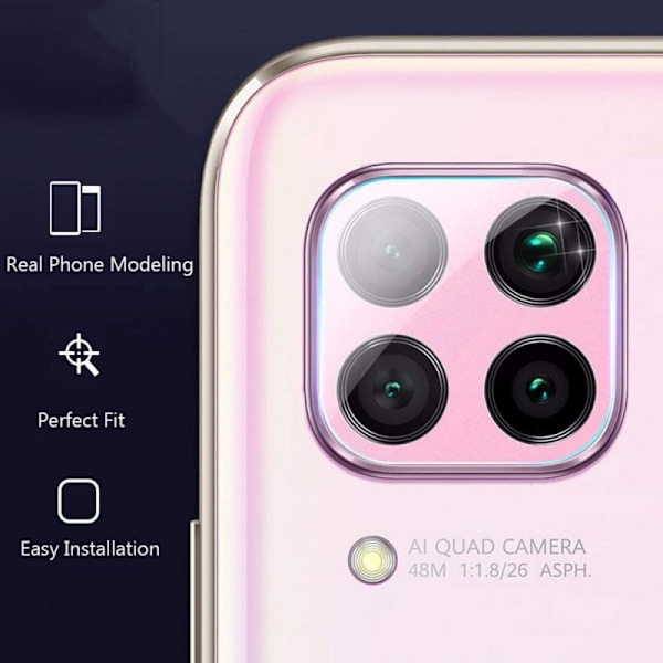 2-PACK Huawei P40 Lite -kameran linssinsuojus Transparent