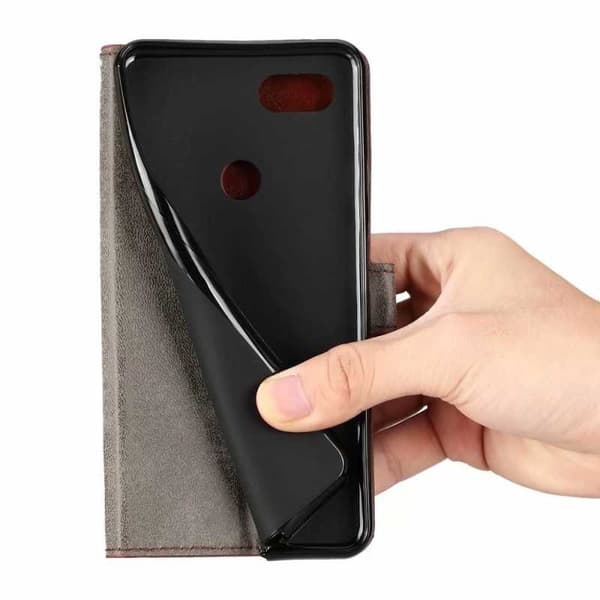 Motorola Moto E6 Plus Plånboksfodral PU-Läder 4-FACK Svart