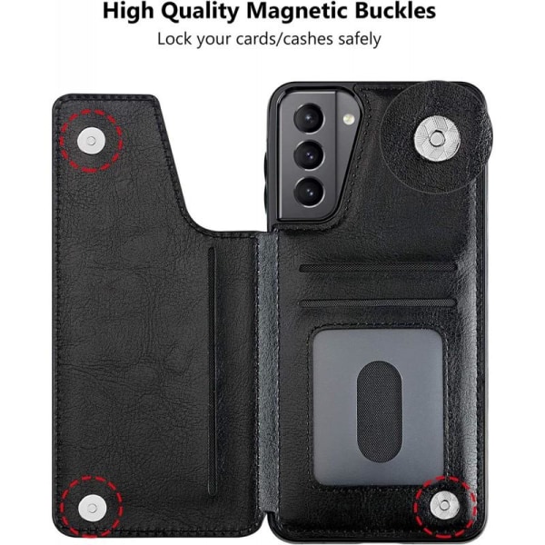 Samsung S21 Shockproof Cover Card Holder 3-SLOT Flippr Black