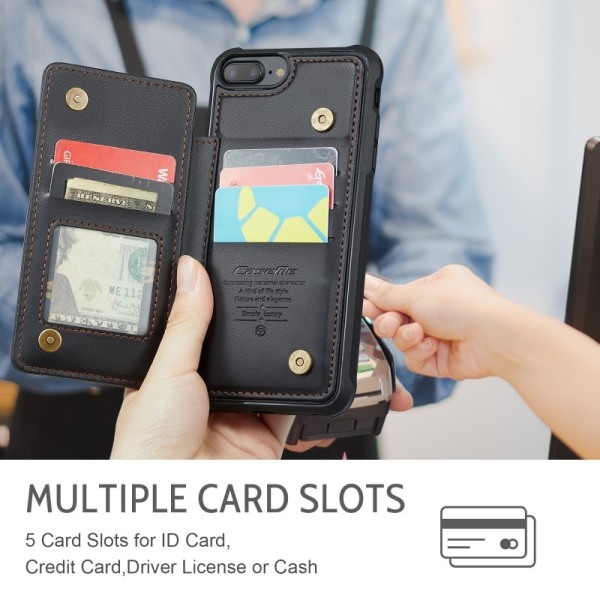 CaseMe støtsikkert dekselkortholderstativ 4-roms iPhone 7 Plus /