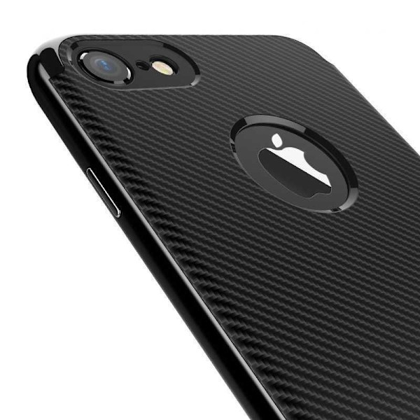 iPhone 8 / SE (2020 & 2022) Stødsikkert cover FullCarbon V2 Svart