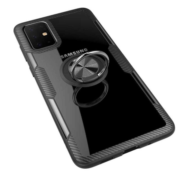 Samsung Galaxy S20 Praktisk Stöttåligt Skal med Ringhållare V4 Svart