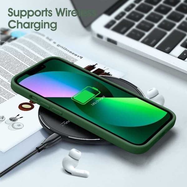 Kuminen iskunkestävä kotelo iPhone 14 Plus- vihreä