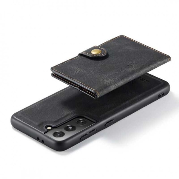 Samsung S21 FE stødsikkert cover med magnetisk kortholder JeeHood Black