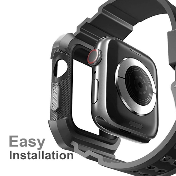 Apple Watch Series 6 40 mm iskunkestävä kotelo TerraActive-rannekorulla Black