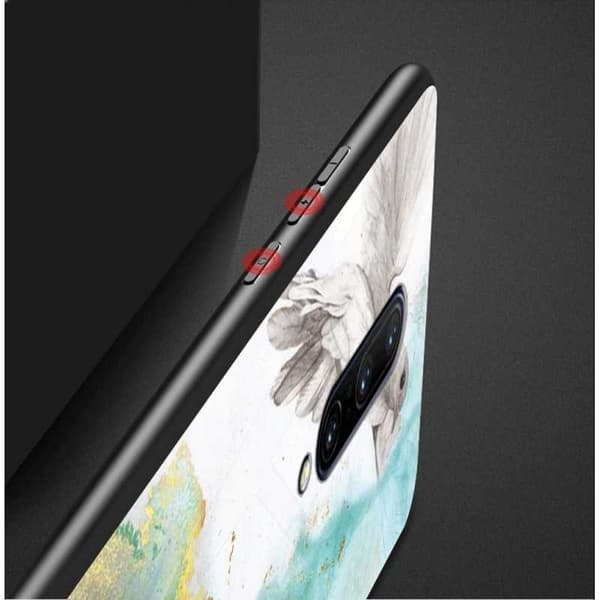 OnePlus 7 Pro Marble Shell 9H karkaistu lasitausta Glassback V2 Black Variant 2
