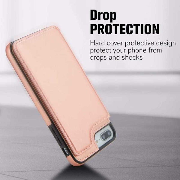 iPhone 7/8 / SE 2020 iskunkestävä kotelo, 3-taskuinen Flippr Rose Gold Pink gold