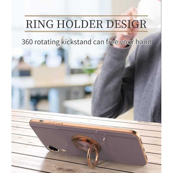 iPhone XR Elegant & Stöttåligt Skal med Ringhållare Flawless Svart