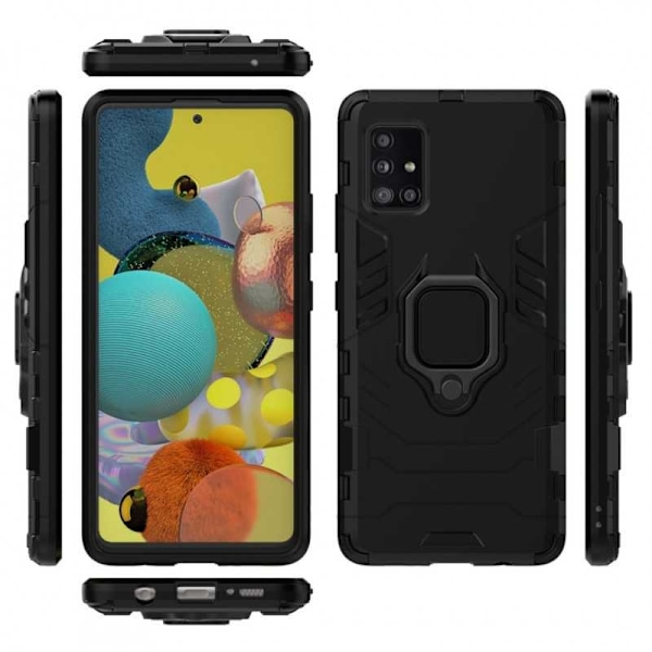 Samsung A41 iskunkestävä kotelo ThinArmor sormustelineellä Black