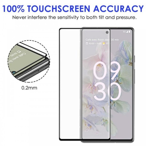 2-PACK Google Pixel 6A FullFrame 0,26 mm 2,5D 9H hærdet glas Transparent