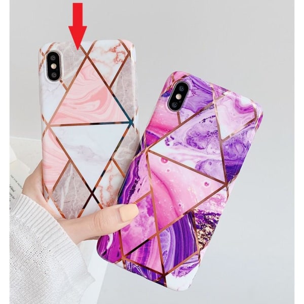 iPhone XS / X Stilfuldt Marble Cover Premium Pink