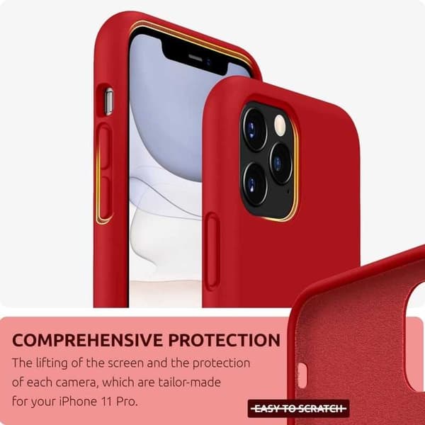 Kuminen iskunkestävä kotelo iPhone 11 Pro - PUNAINEN
