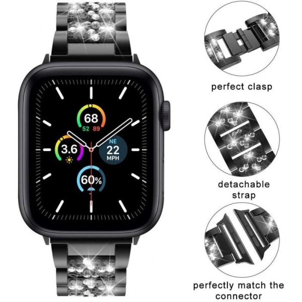 Apple Watch 40mm / 38mm Exklusiv Metallarmband med Strass Ray Rosenguld