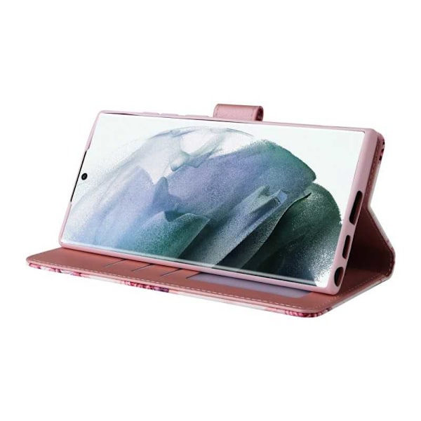 Samsung S22 Ultra Trendikäs lompakkokotelo Sparkle 4-FACK Rosa