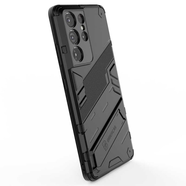 Samsung S21 Ultra iskunkestävä kotelo jalustalla ThinArmor V2 Svart