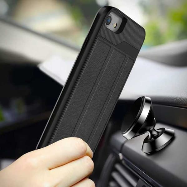 iPhone SE (2020 & 2022) Iskunkestävä kansi korttipaikalla Solid Black