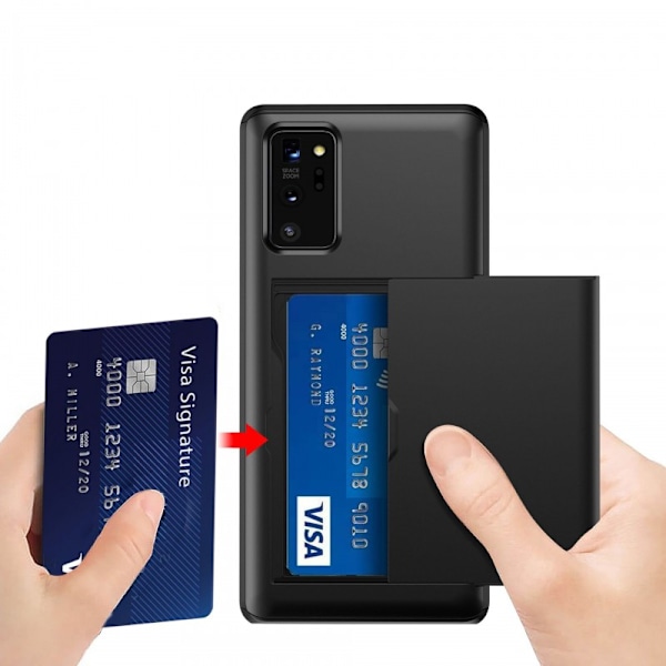 Samsung Note 20 Stöttåligt Skal Kortfack StreetWise Svart
