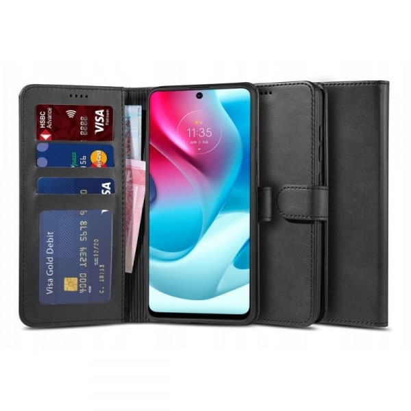 Motorola G60s lompakkokotelo PU-nahkainen 4-tasku Black