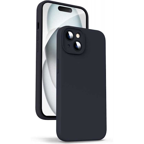 iPhone 15 Kuminen Shell Liquid - Musta