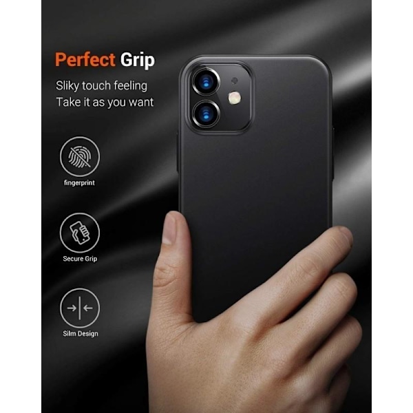 iPhone 14 Max Ultra-ohut kumipinnoitettu Mattavärinen Basic V2 Black