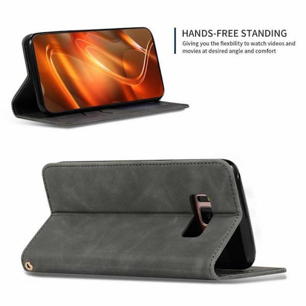 Samsung S8 Plus Flipfodral Kortfack Mocka Svart