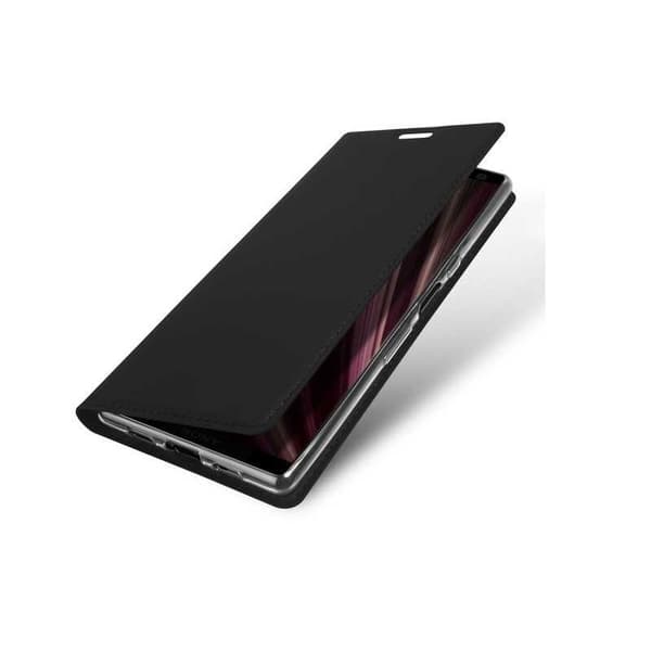 Xperia 10 Flip Case Skin Pro korttilokerolla Black