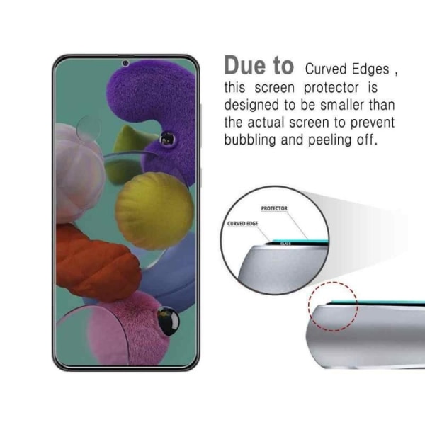 2-PACK Samsung A41 Privacy Herdet glass 0,26mm 2,5D 9H Transparent