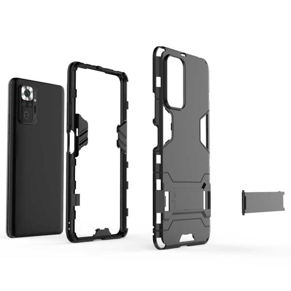 Xiaomi Redmi Note 10 Pro Stöttåligt Skal med Kickstand ThinArmor Svart