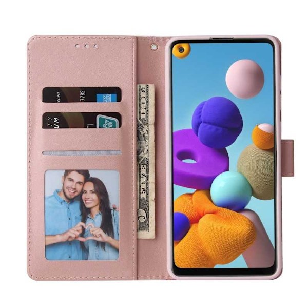 Samsung A21s Trendikäs lompakkokotelo Sparkle 4-FACK Pink