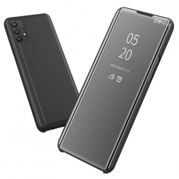Samsung A32 5G Smart Flip Case Clear View Standing V2 Rocket® Black