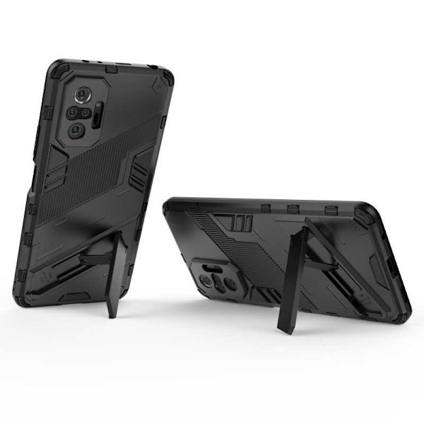 Xiaomi Redmi Note 10 Pro 4G iskunkestävä kotelo jalustalla ThinArmor V2 Mörkgrön