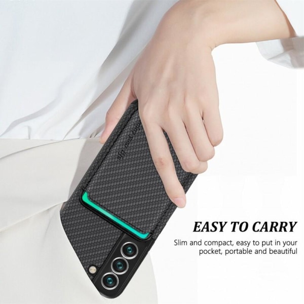 Samsung S23 FE Stöttåligt skal med Magnetisk Korthållare Magsafe